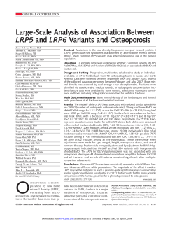 Large-Scale Analysis of Association Between LRP5 and LRP6
