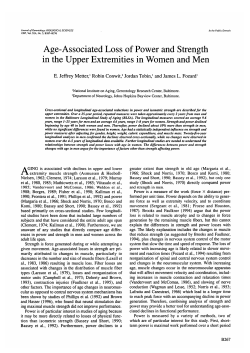 Age-Associated Loss of Power and Strength in the Upper