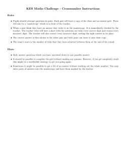 KES Maths Challenge - Crossnumber Instructions