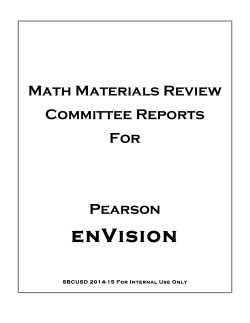 K-6 Envision Math Materials Review Report