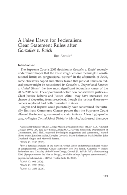 Clear Statement Rules after Gonzales v. Raich