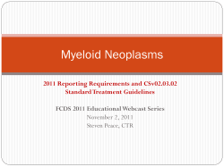 Myeloid Neoplasms - Florida Cancer Data System