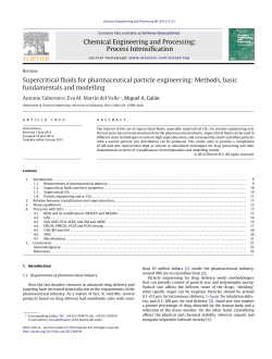 Supercritical fluids for pharmaceutical particle engineering: Methods
