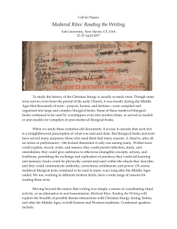 Medieval Rites: Reading the Writing