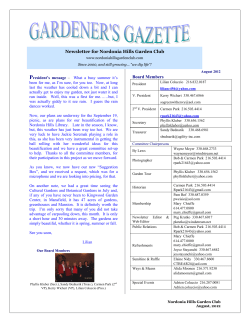 Newsletter for Nordonia Hills Garden Club Board Members