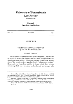 The Effects of Collegiality on Judicial Decision Making