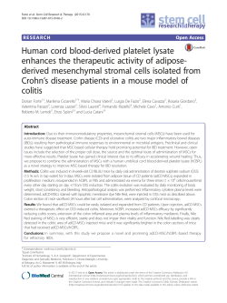 Human cord blood-derived platelet lysate enhances the therapeutic