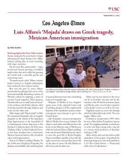 Luis Alfaro`s `Mojada` draws on Greek tragedy, Mexican American