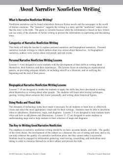 About Narrative Nonfiction Writing