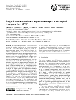 Insight from ozone and water vapour on transport in the tropical