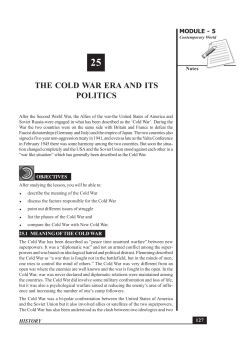 Cold war and its effects