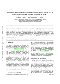 Extension of the energy range of experimental activation cross