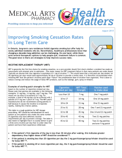 Improving Smoking Cessation Rates In Long Term Care