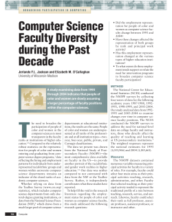 Computer Science Faculty Diversity during the Past Decade