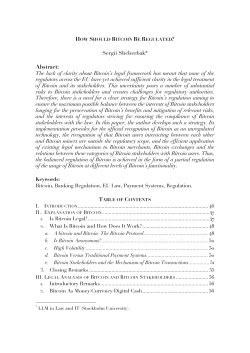 How Should Bitcoin Be Regulated?