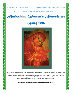 Spring 2016 Newsletter - Antiochian Archdiocese