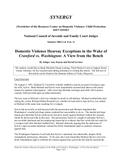 Domestic Violence Hearsay Exceptions in the Wake of