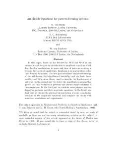 Amplitude equations for pattern forming systems