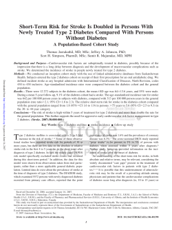 Short-Term Risk for Stroke Is Doubled in Persons With Newly