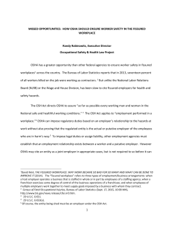 Missed Opportunities: How OSHA Should Ensure Worker Safety in