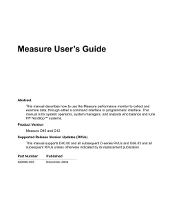 Measure User`s Guide