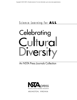 Celebrating Cultural Diversity - National Science Teachers Association