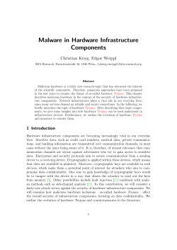 Malware in Hardware Infrastructure Components