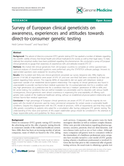 Survey of European clinical geneticists on awareness, experiences