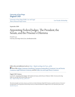 Appointing Federal Judges: The President, the Senate