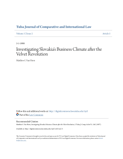 Investigating Slovakia`s Business Climate after the Velvet Revolution