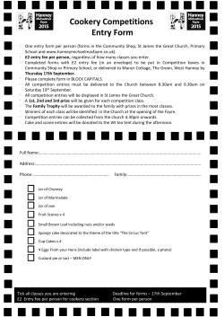 Cookery Competitions Entry Form