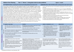 Medium Term Planning Year 5 Theme 1: Using place value to solve