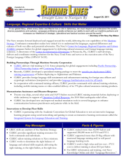 Language, Regional Expertise and Culture: Skills that Matter