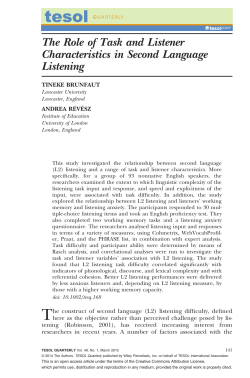 The Role of Task and Listener Characteristics in Second Language