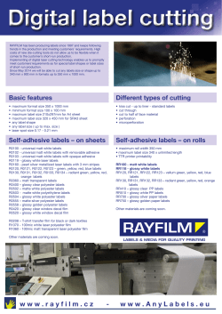 the leaflet Digital label cutting