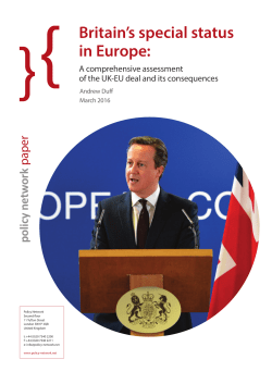 Britain`s special status in Europe: