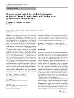 Response surface methodology mediated optimization of Remazol