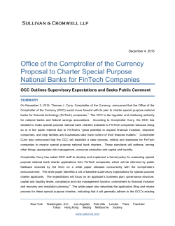 Office of the Comptroller of the Currency Proposal to