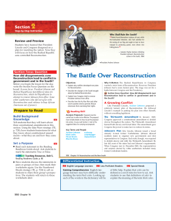 The Battle Over Reconstruction