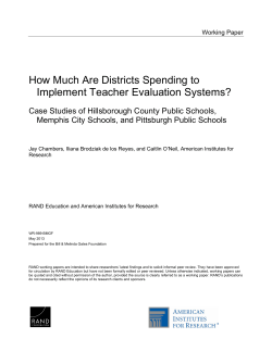How Much are Districts Spending to Implement Teacher Evaluation