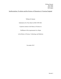 Intellectualism, Evolution and the Science of Education in Victorian