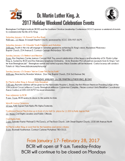 Dr. Martin Luther King, Jr. 2017 Holiday Weekend Celebration Events