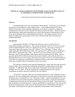 physical characteristics of hanford tank waste relating to flammable