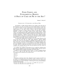 Food Choice and Fundamental Rights: A Piece of Cake