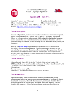 Syllabus for Spanish 201 - University of Mississippi