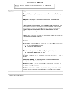 Cornell Notes on &ldquo;Opportunity&rdquo;