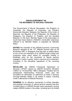 ASEAN Agreement to Faciliate Movement of Business People
