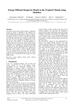 Energy Efficient Design for Hotels in the Tropical Climate using