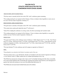 falcon facts athletic news bulletin for the tomorrow river school board