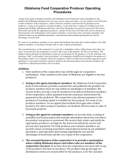 Oklahoma Food Cooperative Producer Operating Procedures